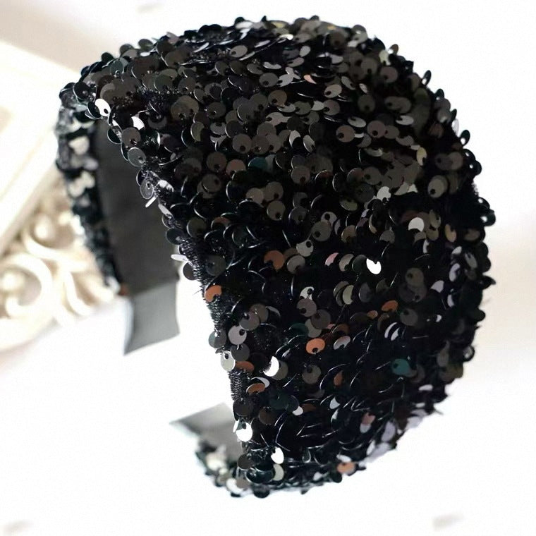 Wide Sequin Knotted Party Headband