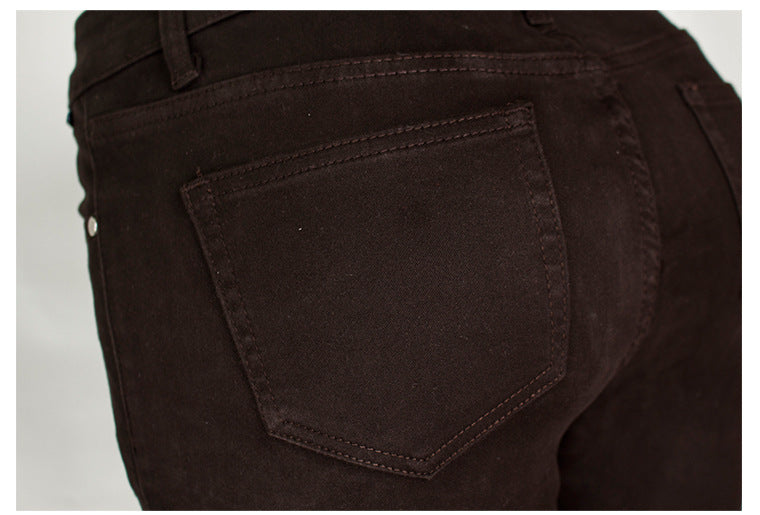 Chocolate Brown Mid Rise Skinny Pants - brown - 10