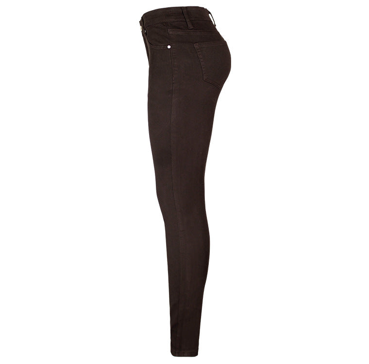 Chocolate Brown Mid Rise Skinny Pants - brown - 13