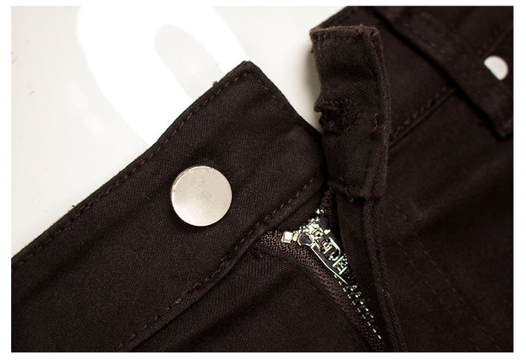 Chocolate Brown Mid Rise Skinny Pants - brown - 15