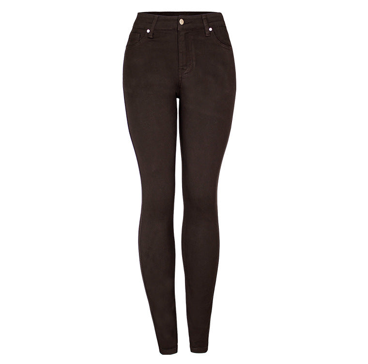 Chocolate Brown Mid Rise Skinny Pants - brown - 16