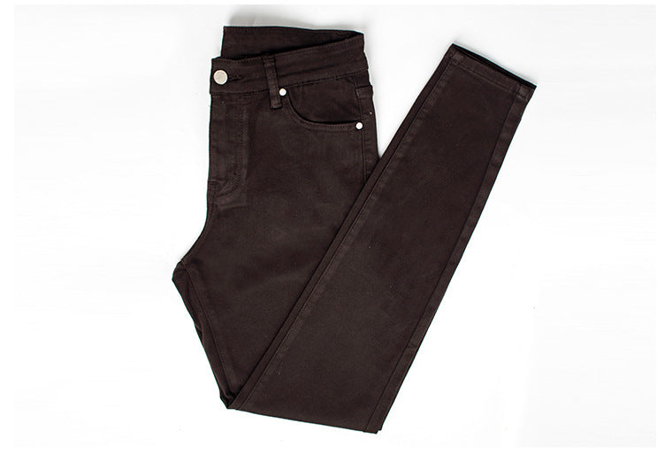 Chocolate Brown Mid Rise Skinny Pants - brown - 2