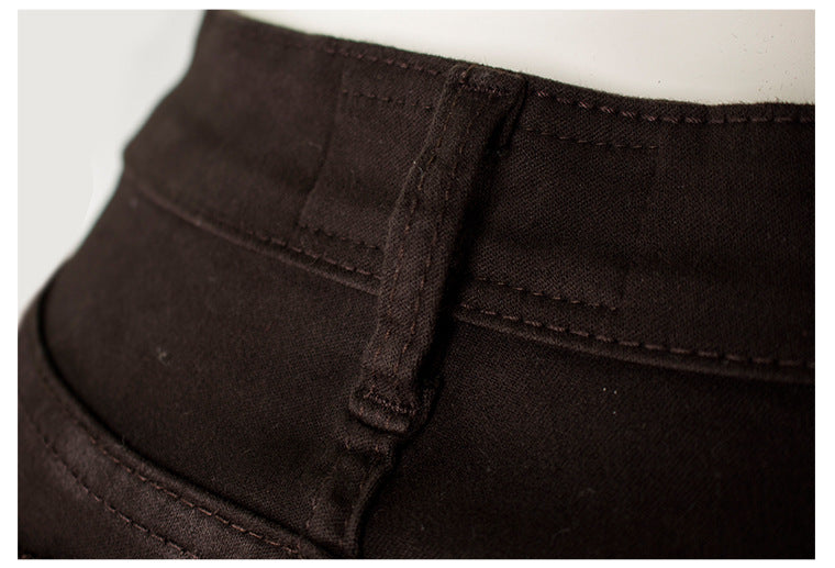 Chocolate Brown Mid Rise Skinny Pants - brown - 9