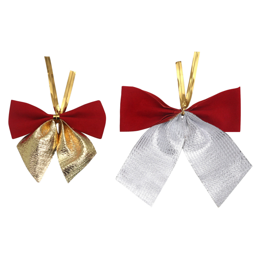 Pre-Tied Christmas Bow Ornaments with Twist Ties - view 4