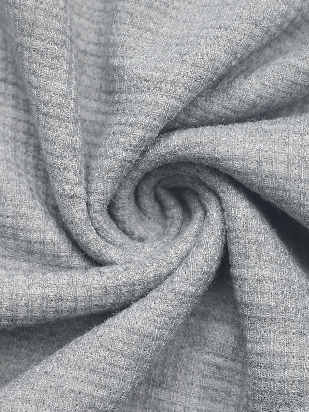 Oversized Henley Button Waffle Knit Hoodie - Grey - 1