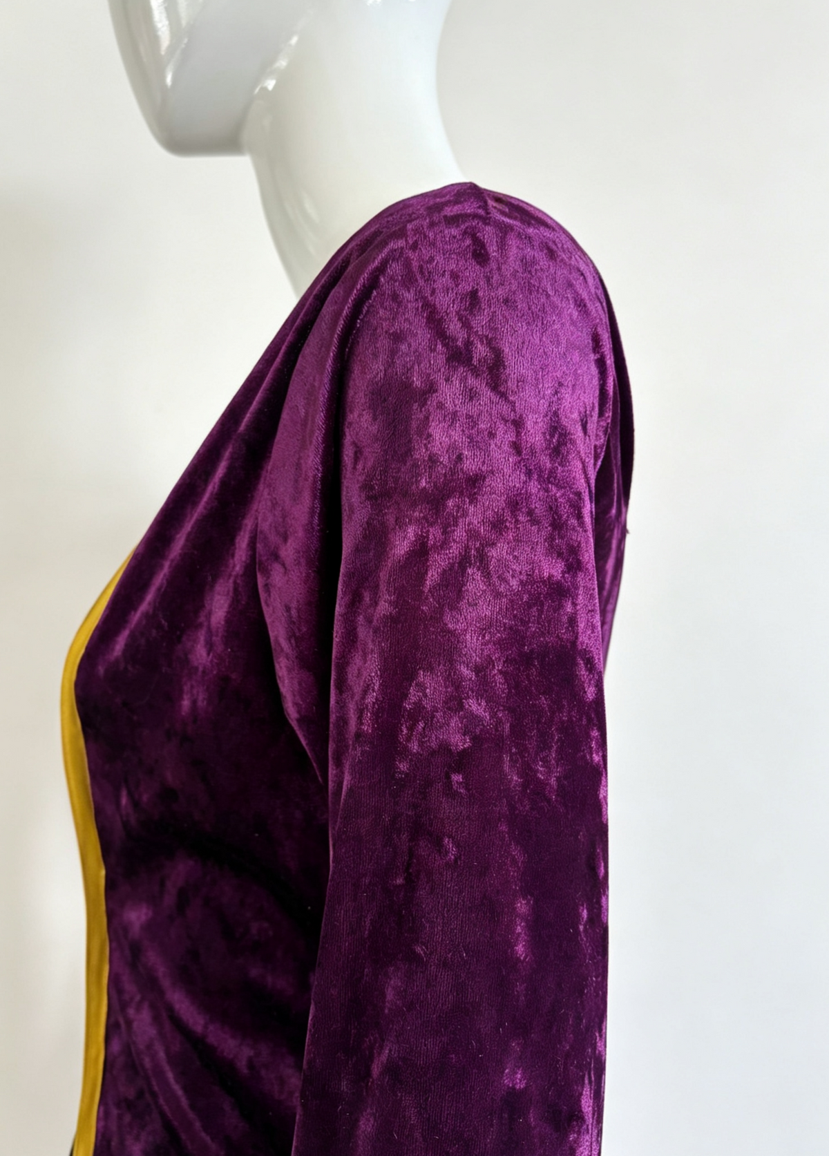 Crushed Velvet Corset Front Medieval Gown - Purple - 5
