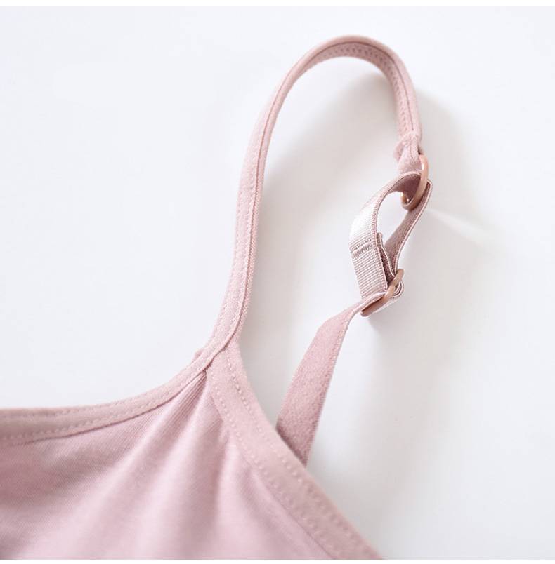 Built In Bra Scoop Neck Camisole - Pink - 2
