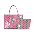 Polka Dot Tote And Zip Pouch Set - Pink
