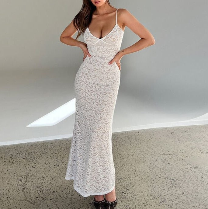 Floral Lace Slip Maxi Dress - view 1