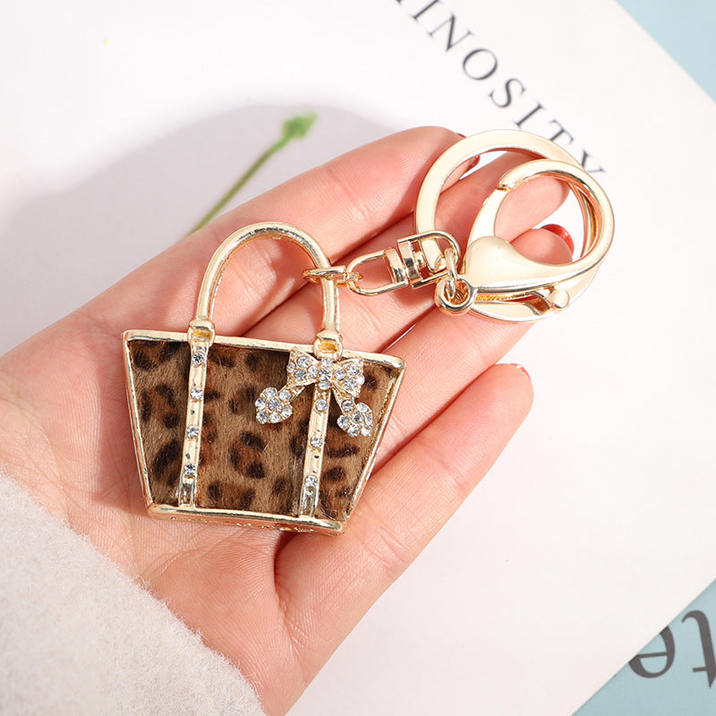 Leopard Print Mini Tote Bag Keychain - view 1