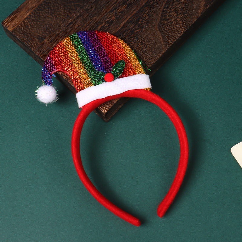 Christmas Headband Decorations With Santa And Reindeer - Color_10