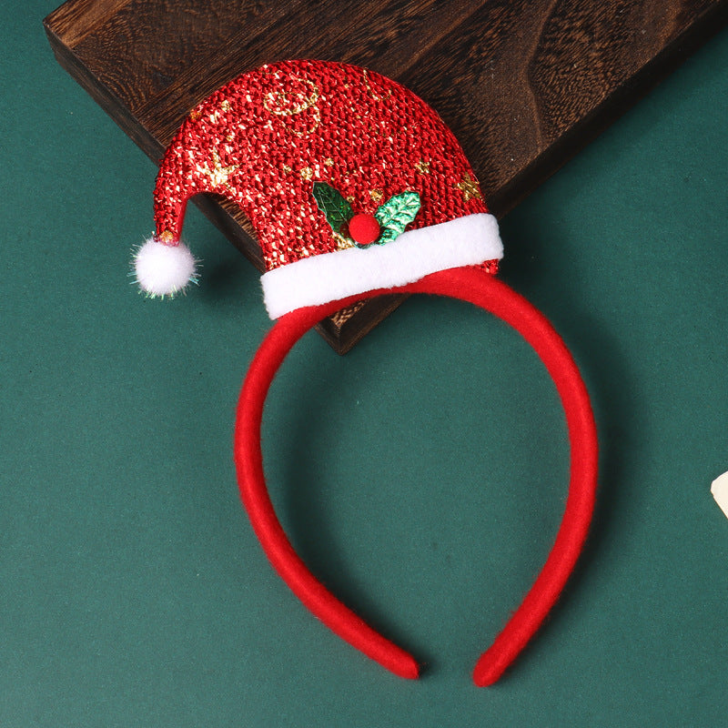 Christmas Headband Decorations With Santa And Reindeer - Color_13