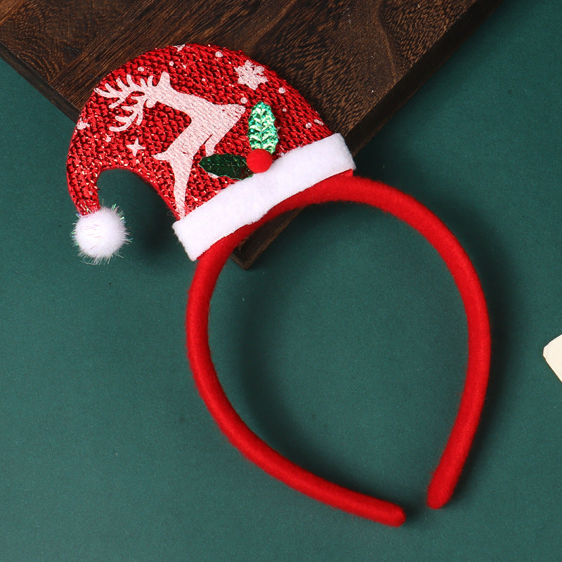 Christmas Headband Decorations With Santa And Reindeer - Color_14