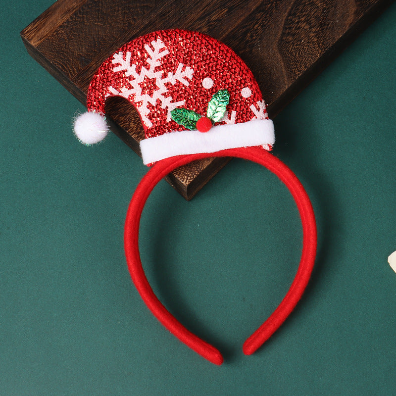 Christmas Headband Decorations With Santa And Reindeer - Color_15