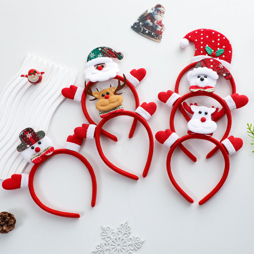Christmas Headband Decorations With Santa And Reindeer