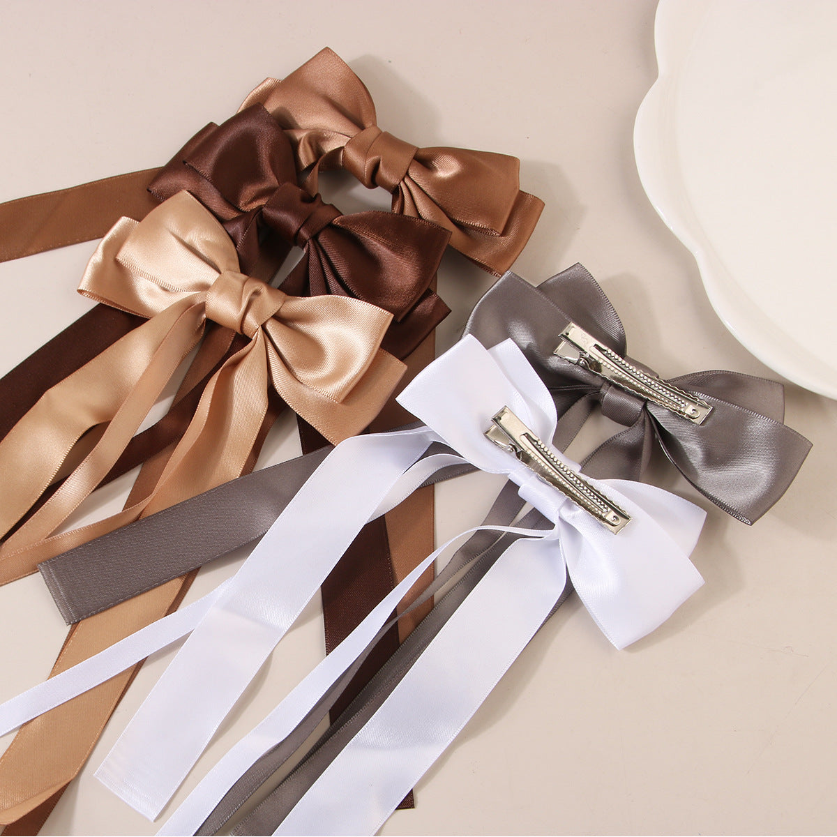 Coquette Satin Bow Clip With Long Tails