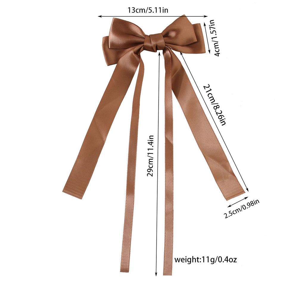Coquette Satin Bow Clip With Long Tails - view 3