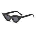 Pointed Retro Cat Eye Crystal Sunglasses - Black