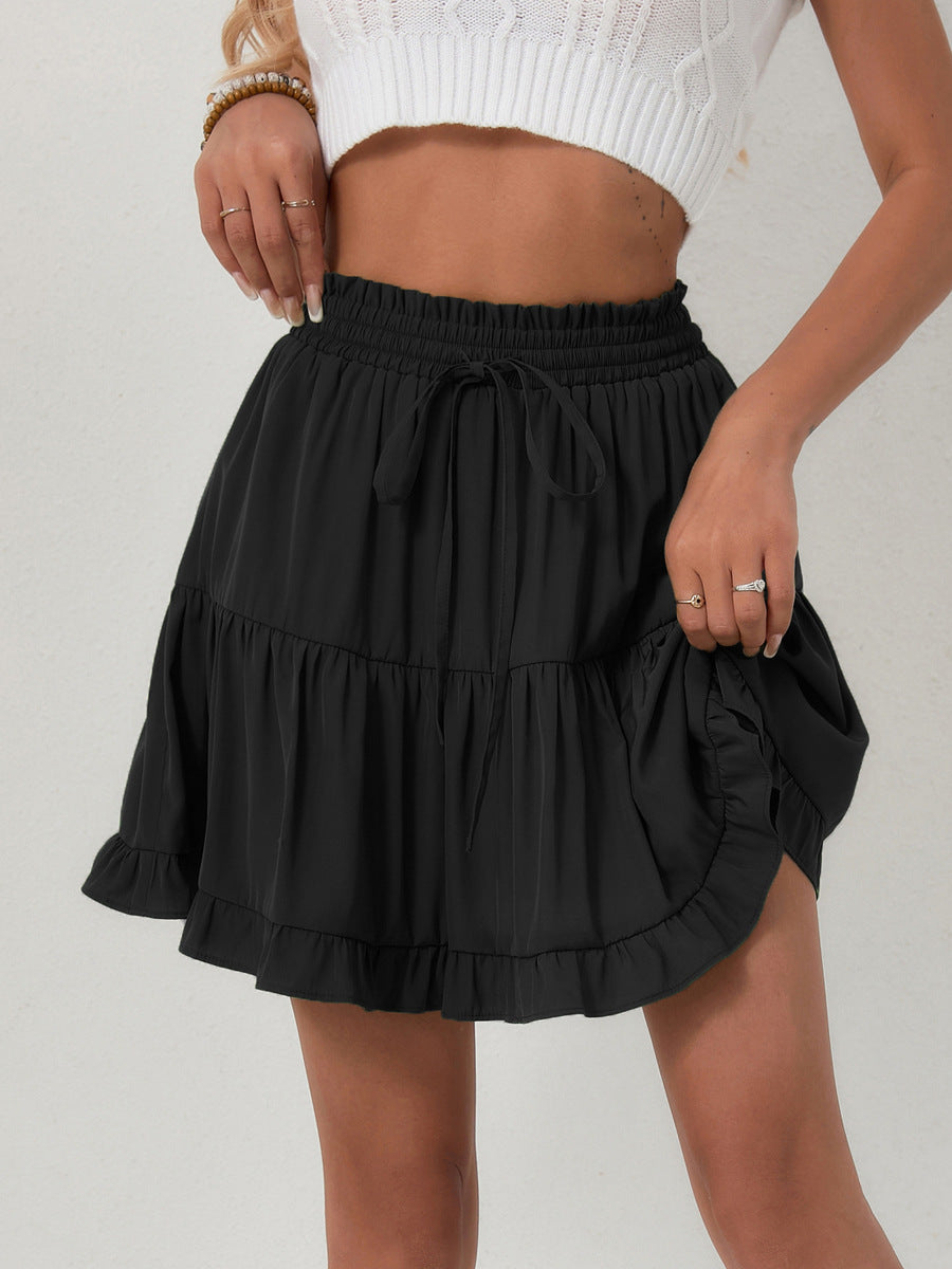Tiered Ruffle Drawstring Mini Skirt - view 7