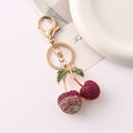 Sparkling Crystal Cherry Pair Keychain - Rose-Red