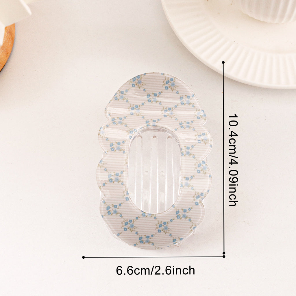 Oversized Hair Claw Clip With Open Center - Flower