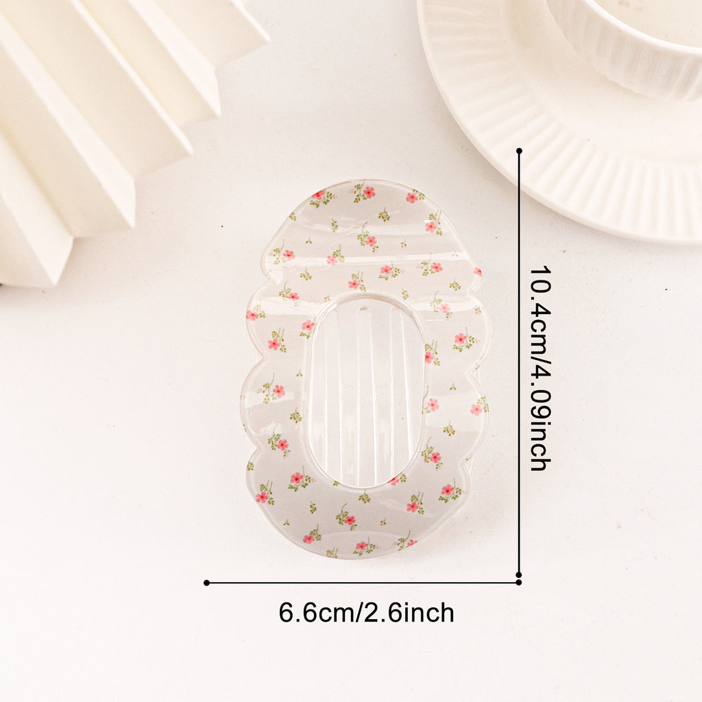 Oversized Hair Claw Clip With Open Center - Hibiscus