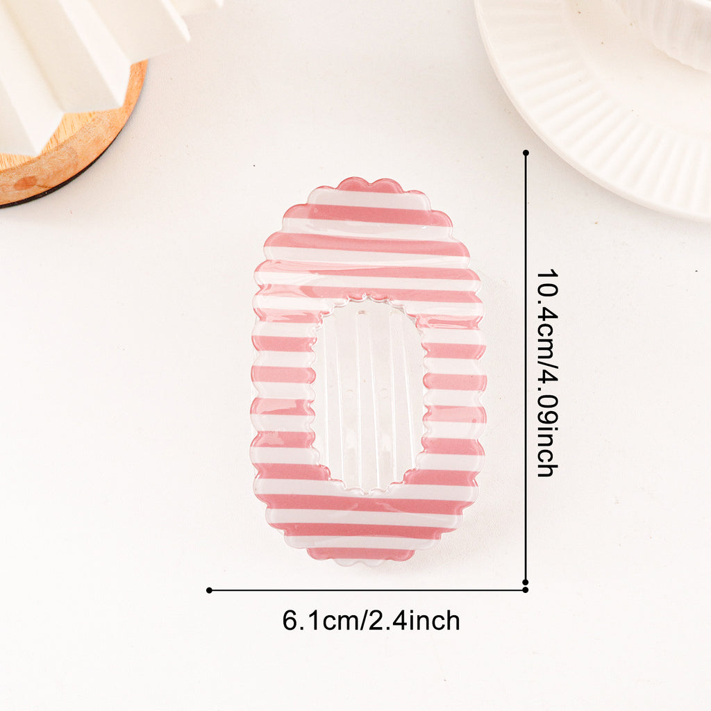 Oversized Hair Claw Clip With Open Center - Peach