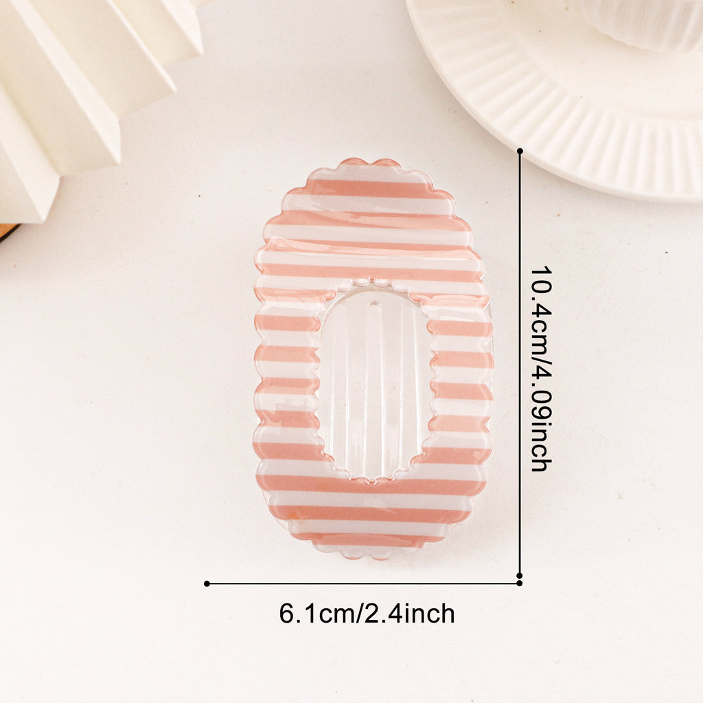 Oversized Hair Claw Clip With Open Center - Pink