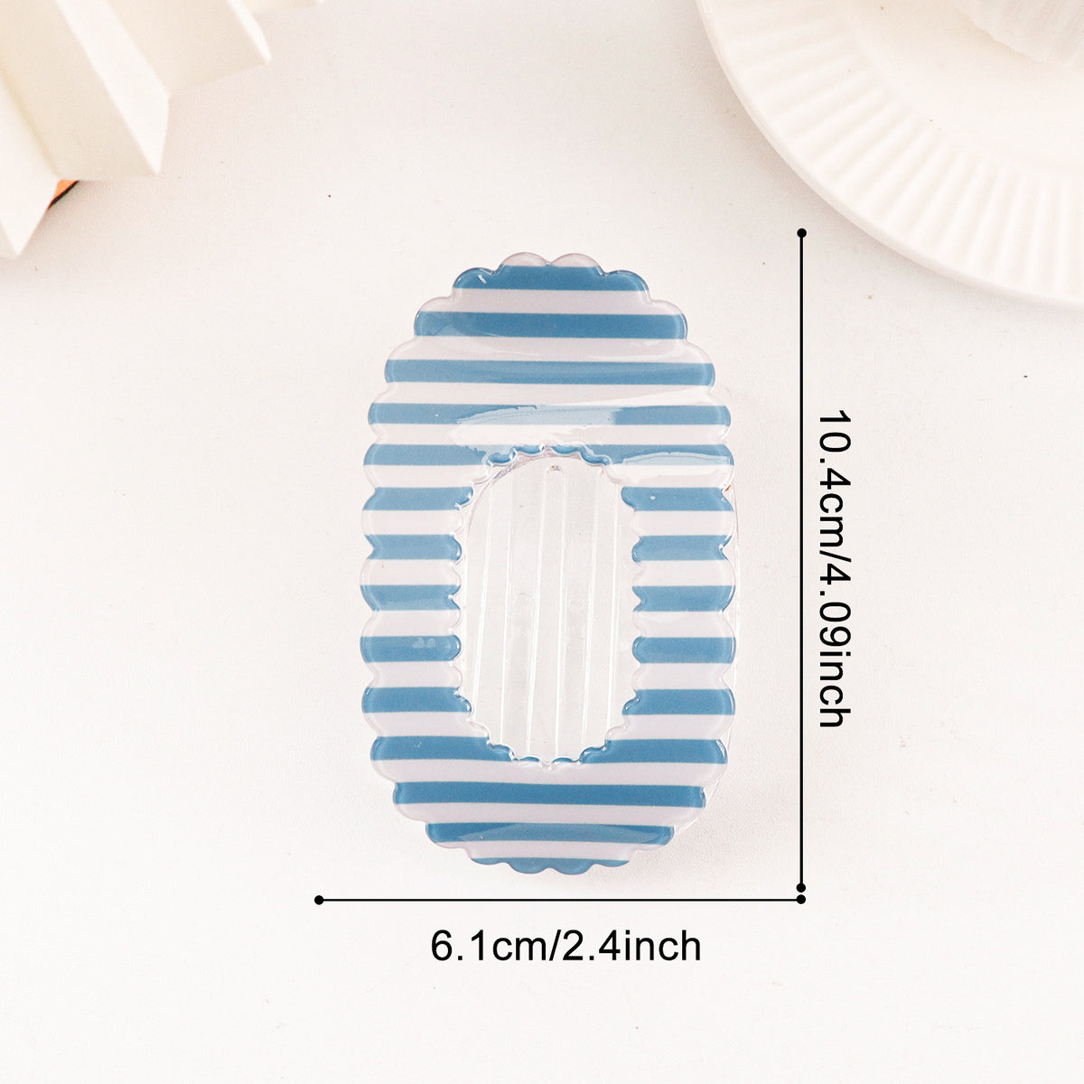 Oversized Hair Claw Clip With Open Center - SkyBlue
