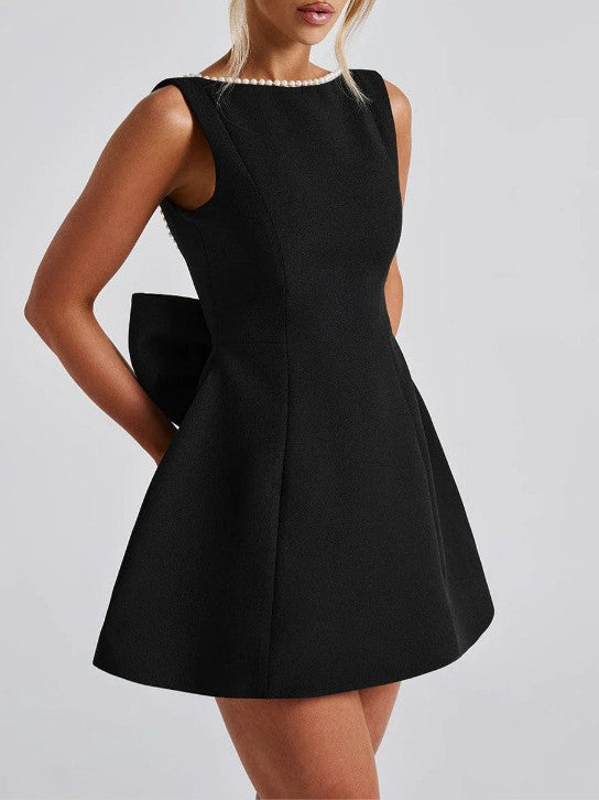 Scoop Back Mini Dress With Statement Bow - view 1