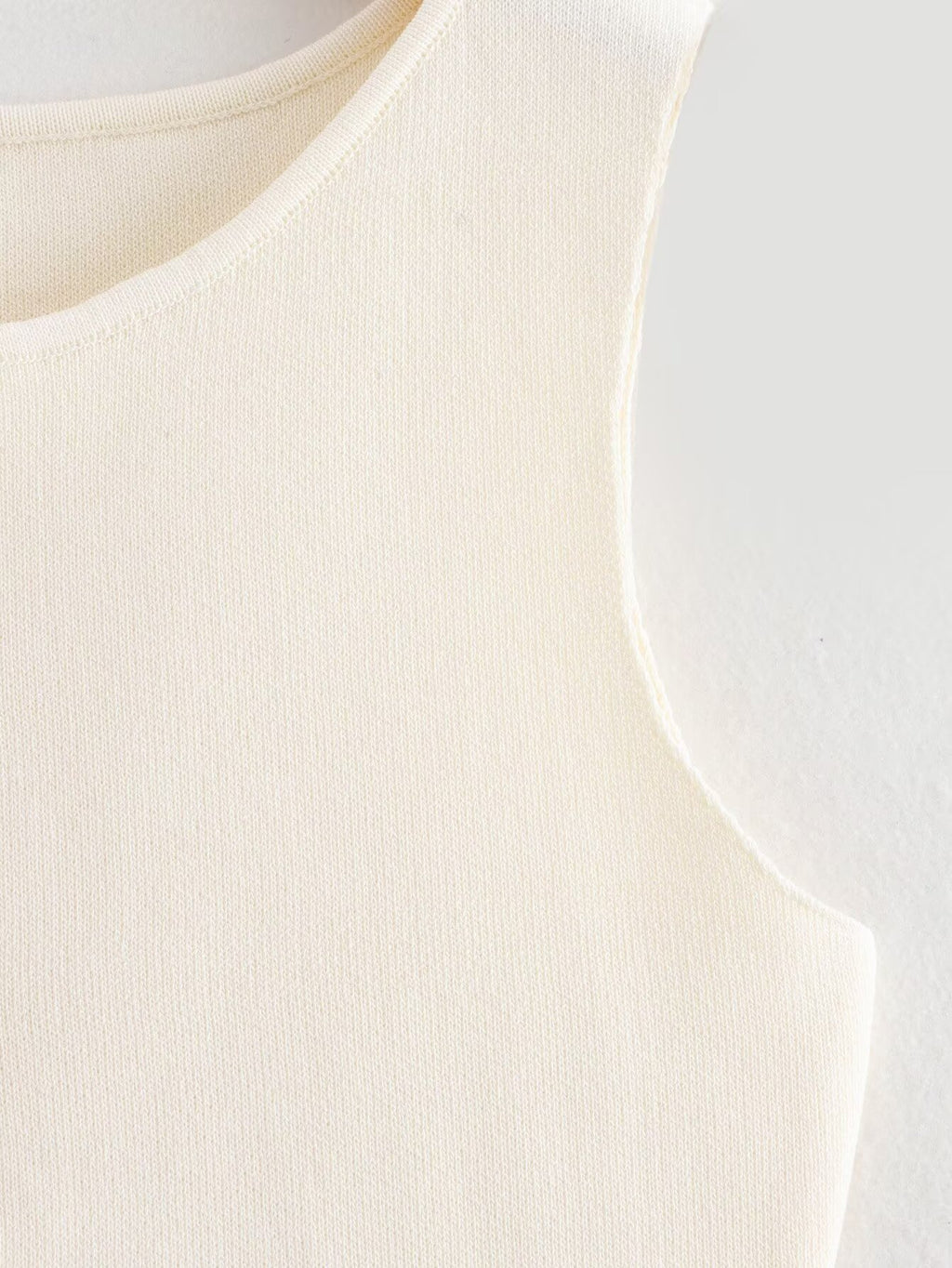 Round Neck Longline Buttoned Vest - Beige - 5