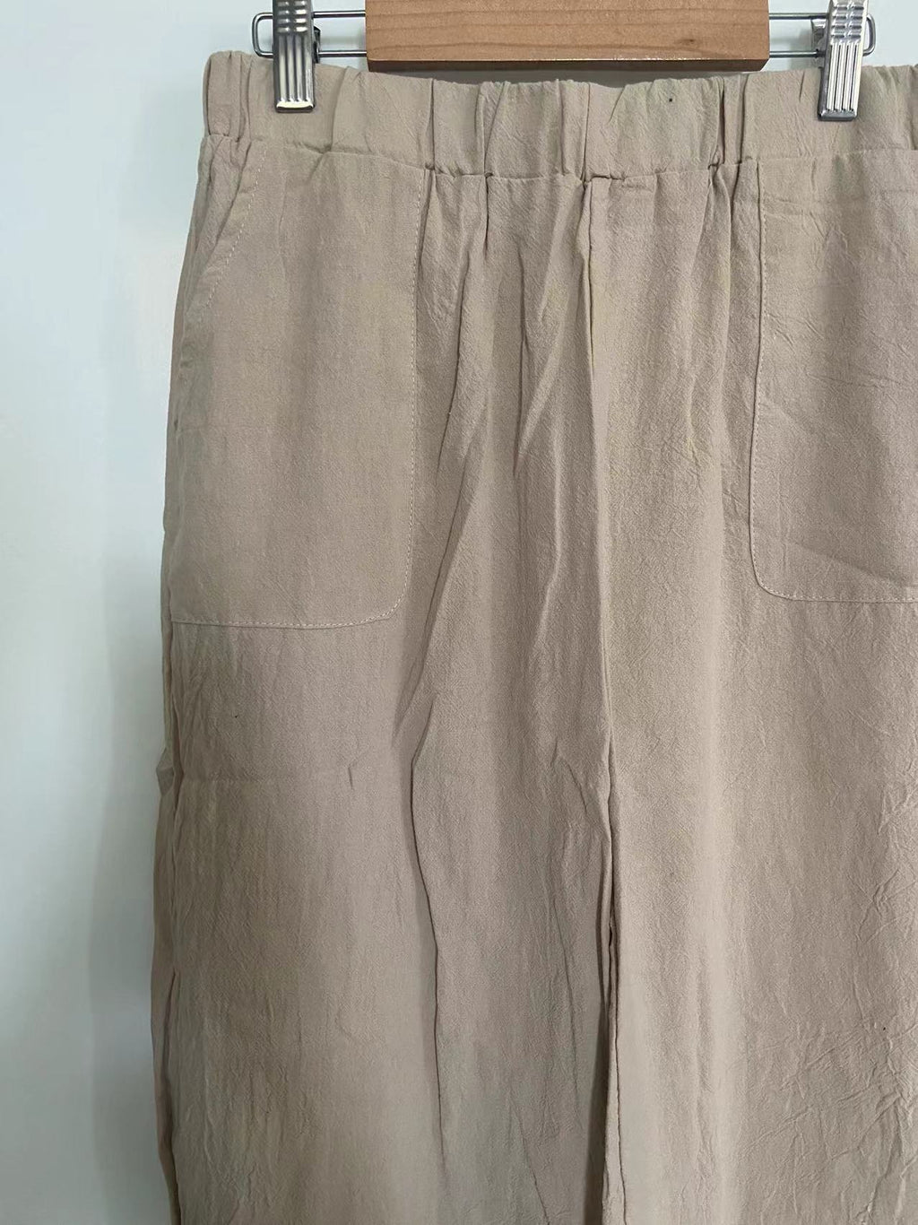 Linen Blend Harem Pants With Pockets - view 1