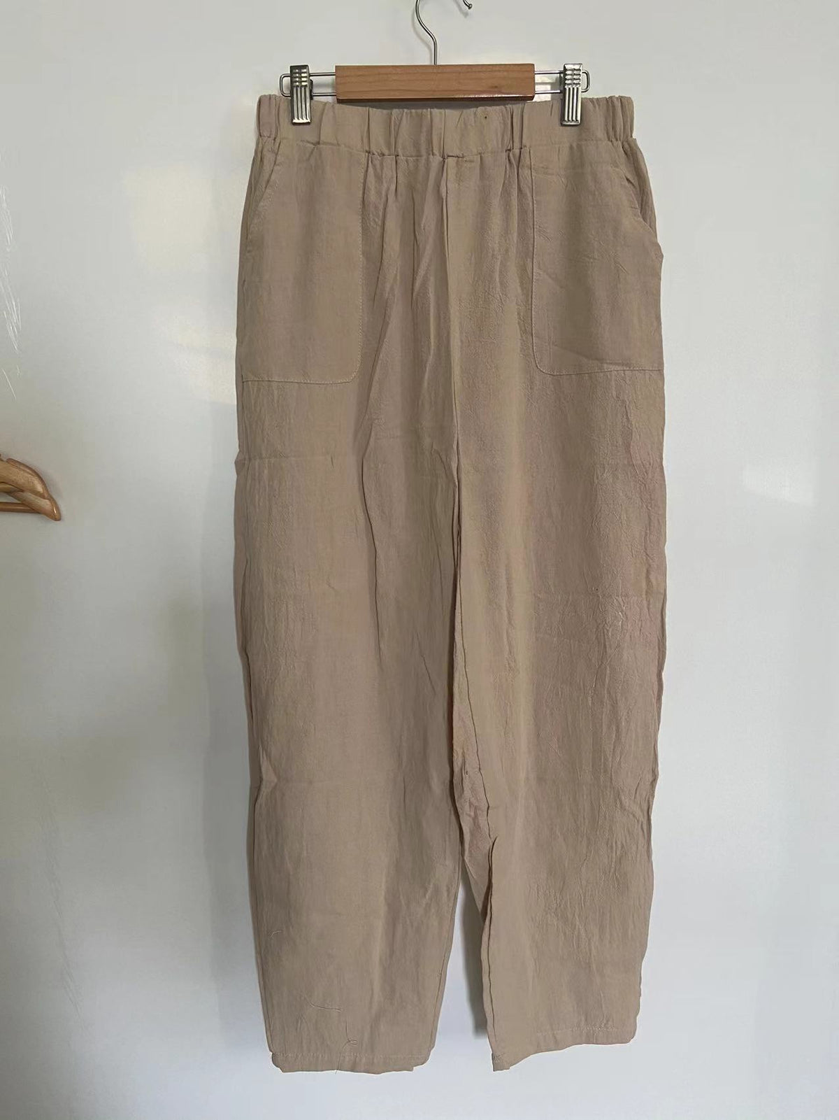 Linen Blend Harem Pants With Pockets - view 2