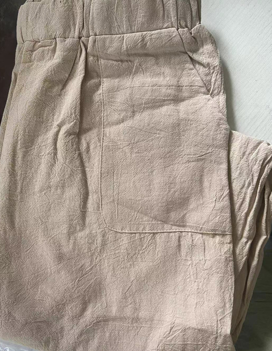 Linen Blend Harem Pants With Pockets - view 3