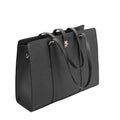 Structured Laptop Tote Bag with Turn Lock - Black