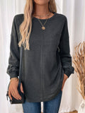 Center Seam Slouchy Crewneck Sweatshirt - Black