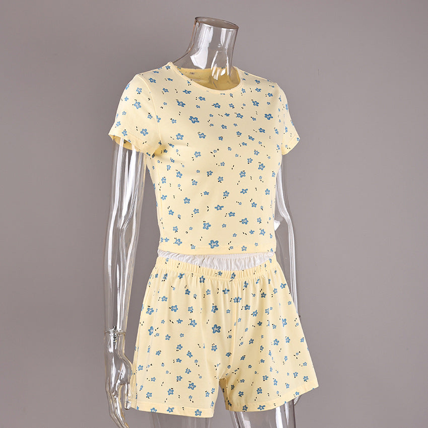 Cottagecore Floral Crop Top & Boxer Shorts Sleep Co-Ord - view 2