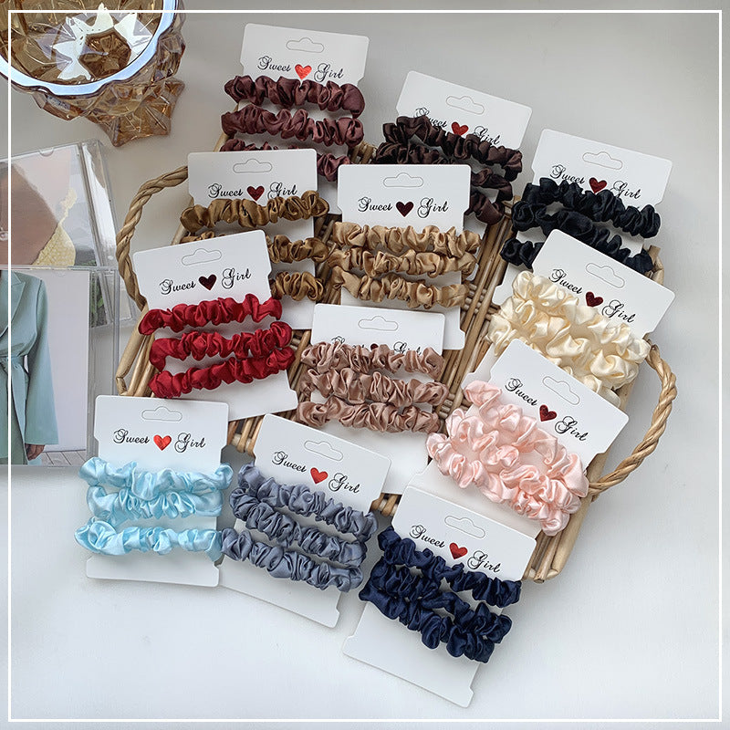 Tonal Satin Mini Scrunchie Bundle - view 1