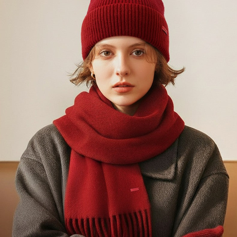 Knit Beanie Scarf And Glove Set