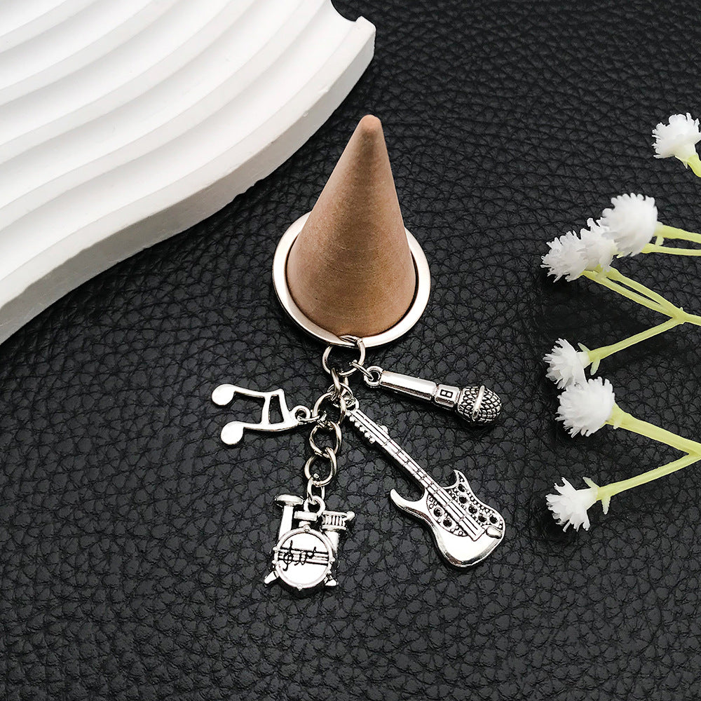 Guitar Microphone Music Charm Keychain - Color