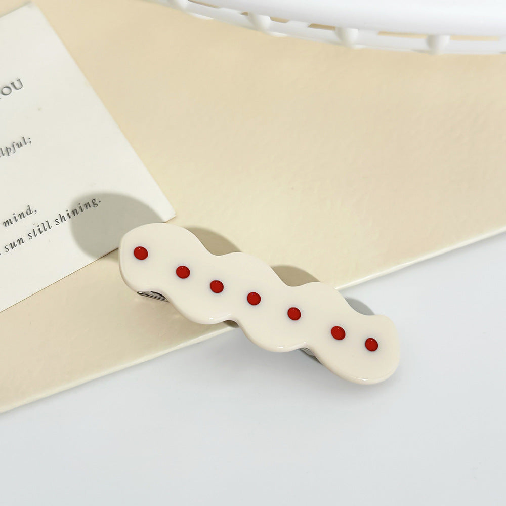 Polka Dot Bow Hair Pin Set - Color_02