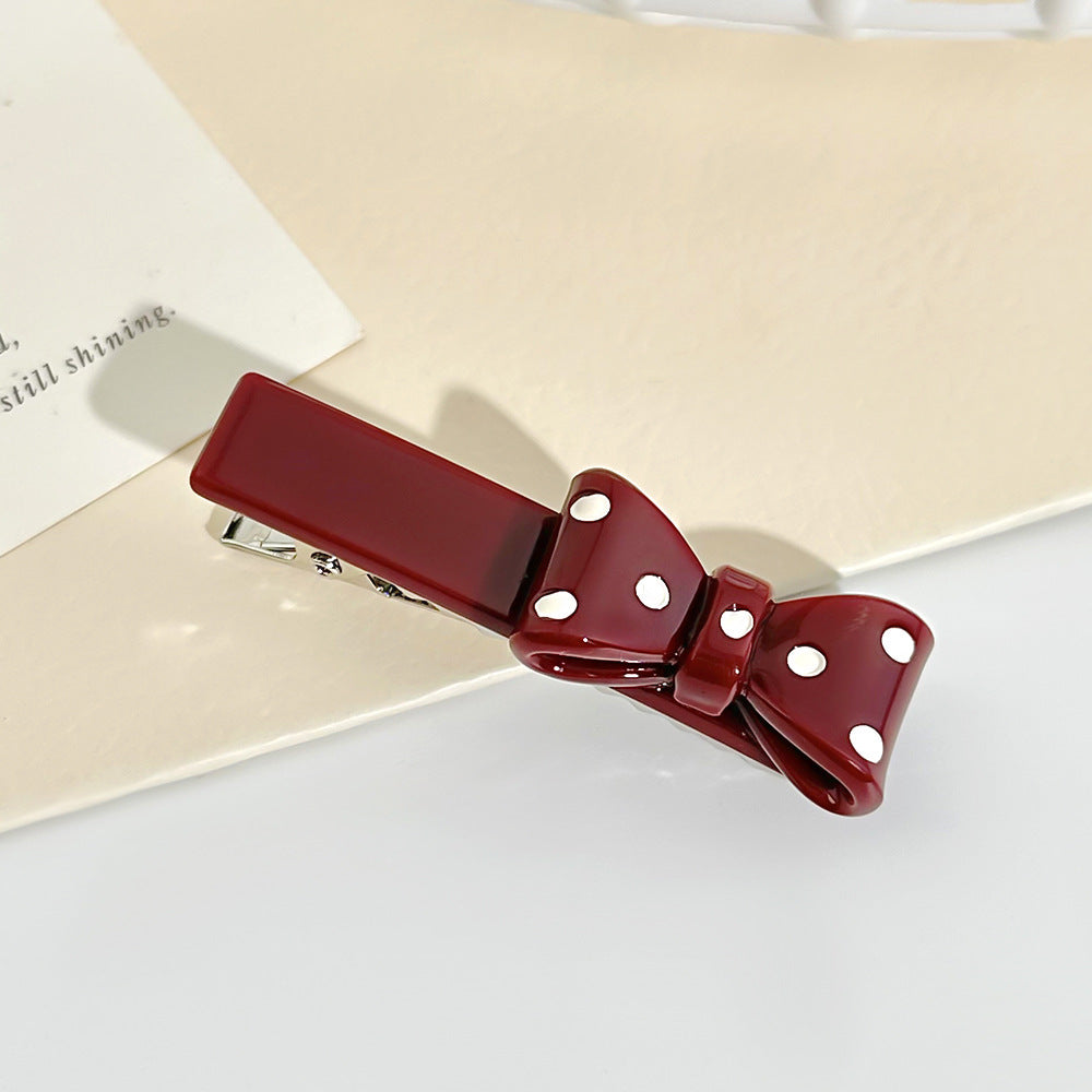 Polka Dot Bow Hair Pin Set - Color_05