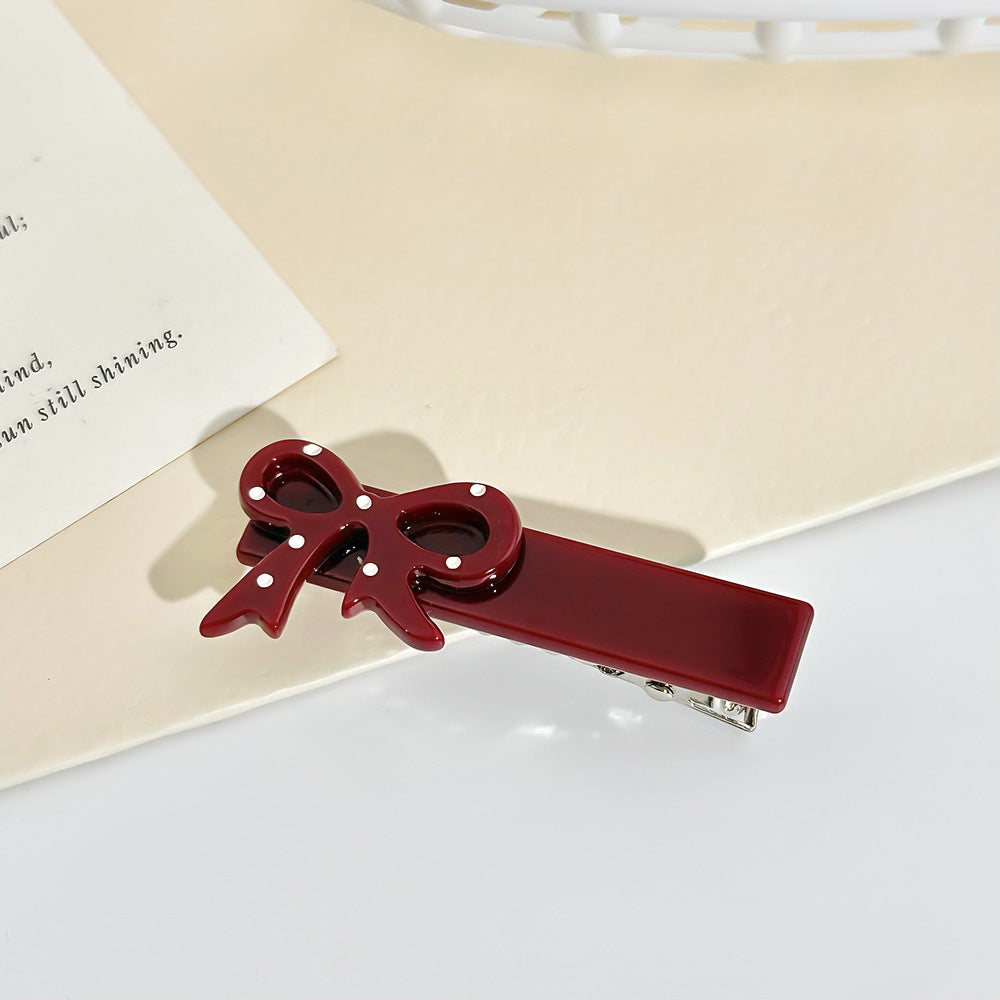 Polka Dot Bow Hair Pin Set - Color_06
