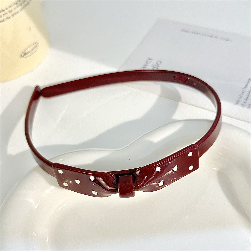 Polka Dot Bow Hair Pin Set - Color_07