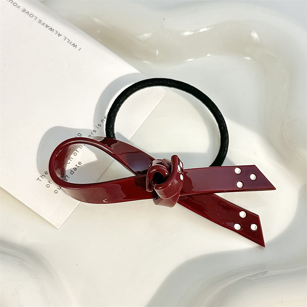 Polka Dot Bow Hair Pin Set - Color_12
