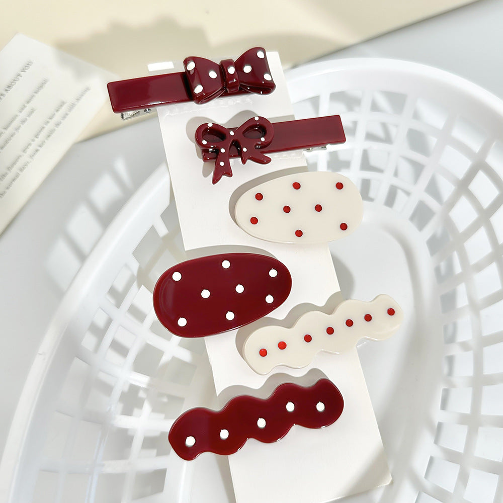 Polka Dot Bow Hair Pin Set - view 1