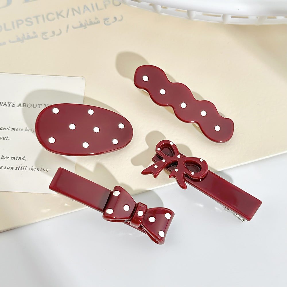 Polka Dot Bow Hair Pin Set - view 2