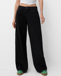 High Rise Wide Leg Straight Jeans - Black