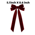 Velvet Christmas Tree Bows With Twist Tie - Burgundy