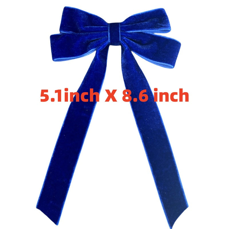 Velvet Christmas Tree Bows With Twist Tie - Royal